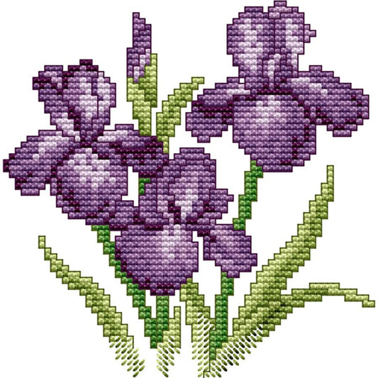 Flower Of Happiness - 14CT Stamped Cross Stitch 17x17CM - Joy Sunday