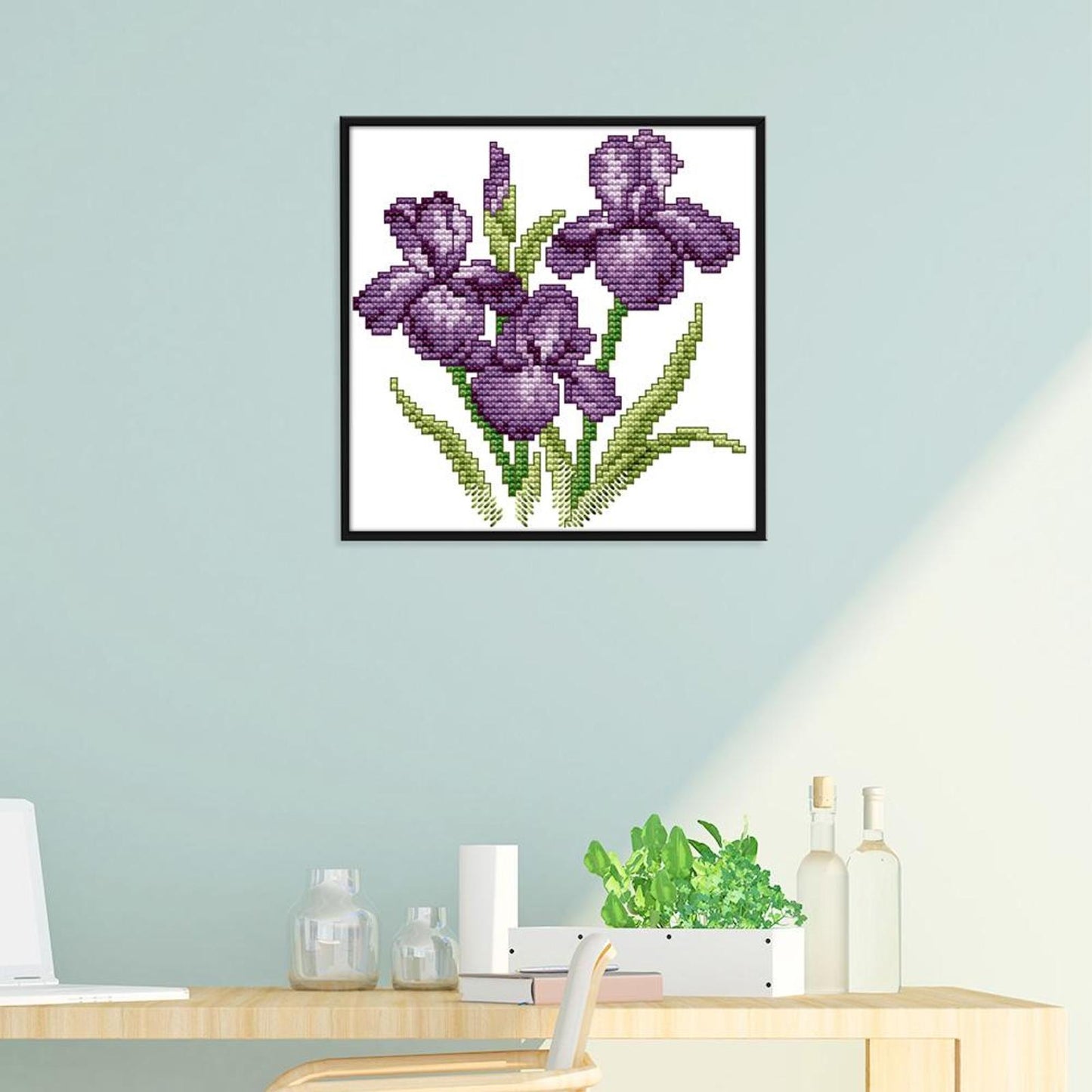 Flower Of Happiness - 14CT Stamped Cross Stitch 17x17CM - Joy Sunday