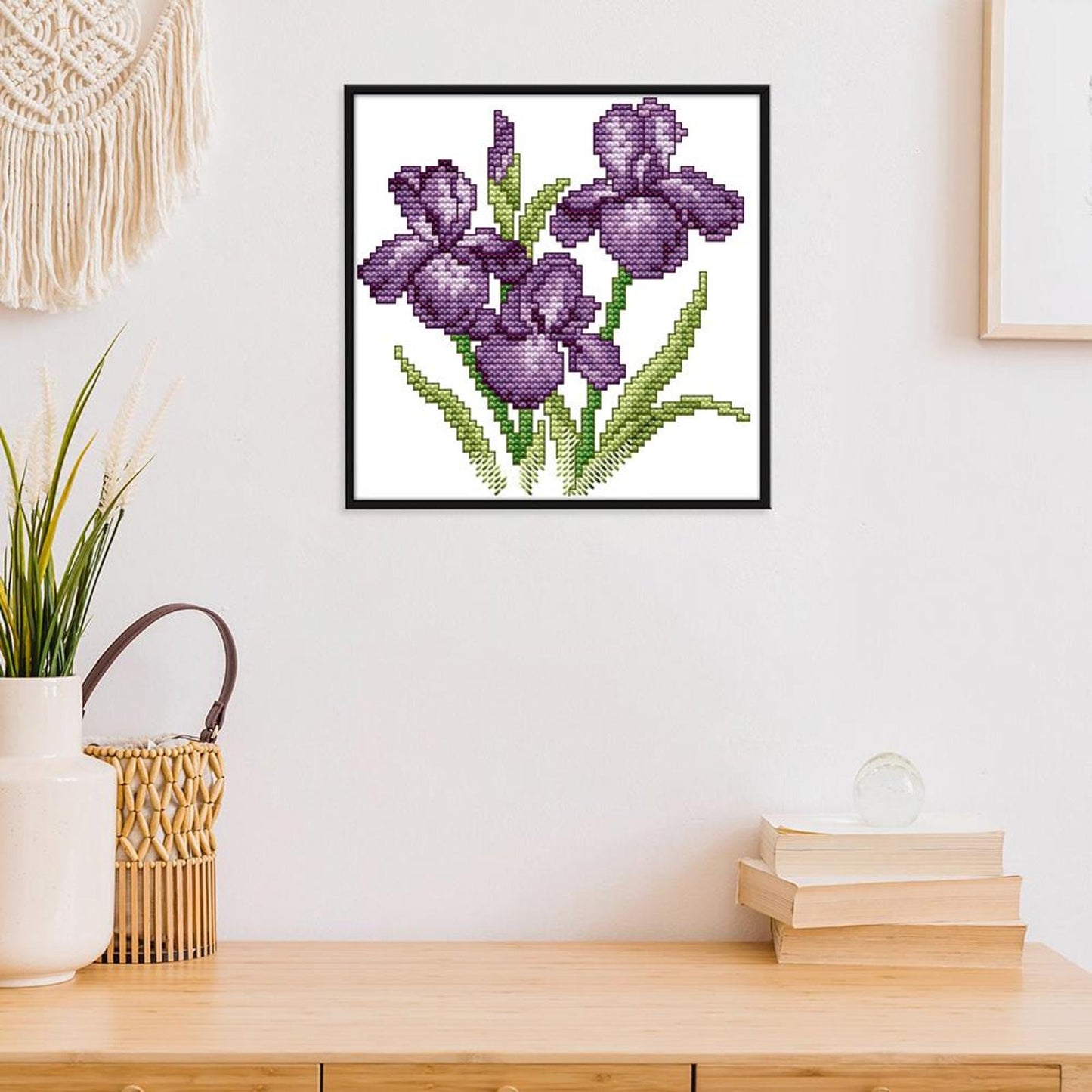 Flower Of Happiness - 14CT Stamped Cross Stitch 17x17CM - Joy Sunday