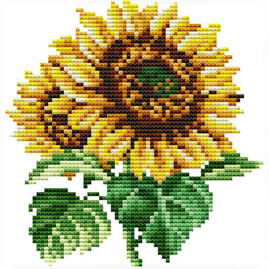 Sunflower - 14CT Stamped Cross Stitch 17x17CM - Joy Sunday