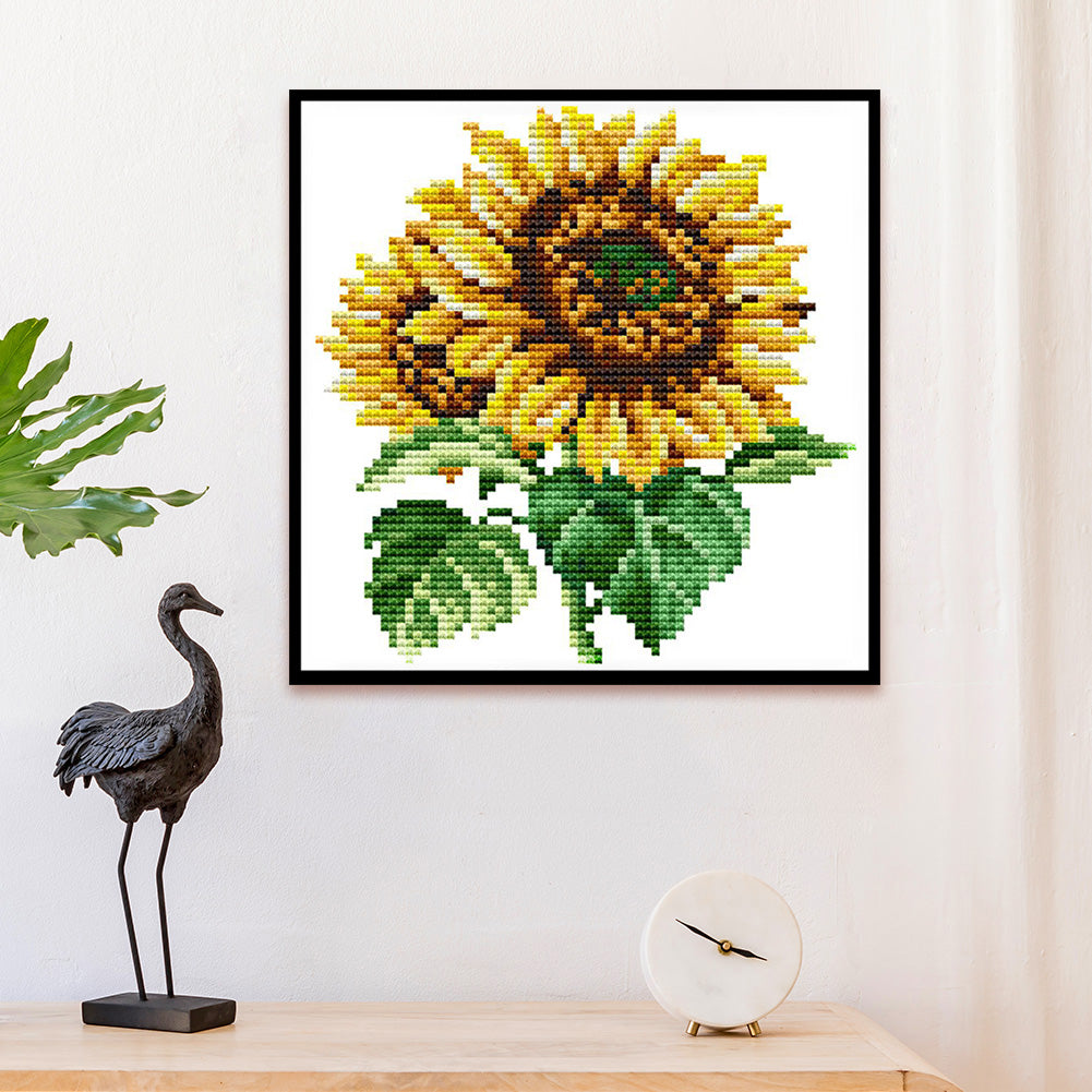 Sunflower - 14CT Stamped Cross Stitch 17x17CM - Joy Sunday