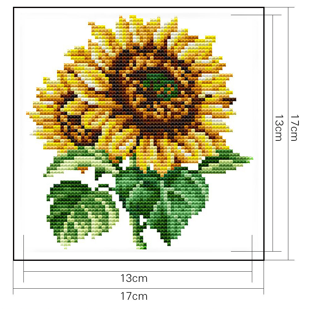 Sunflower - 14CT Stamped Cross Stitch 17x17CM - Joy Sunday