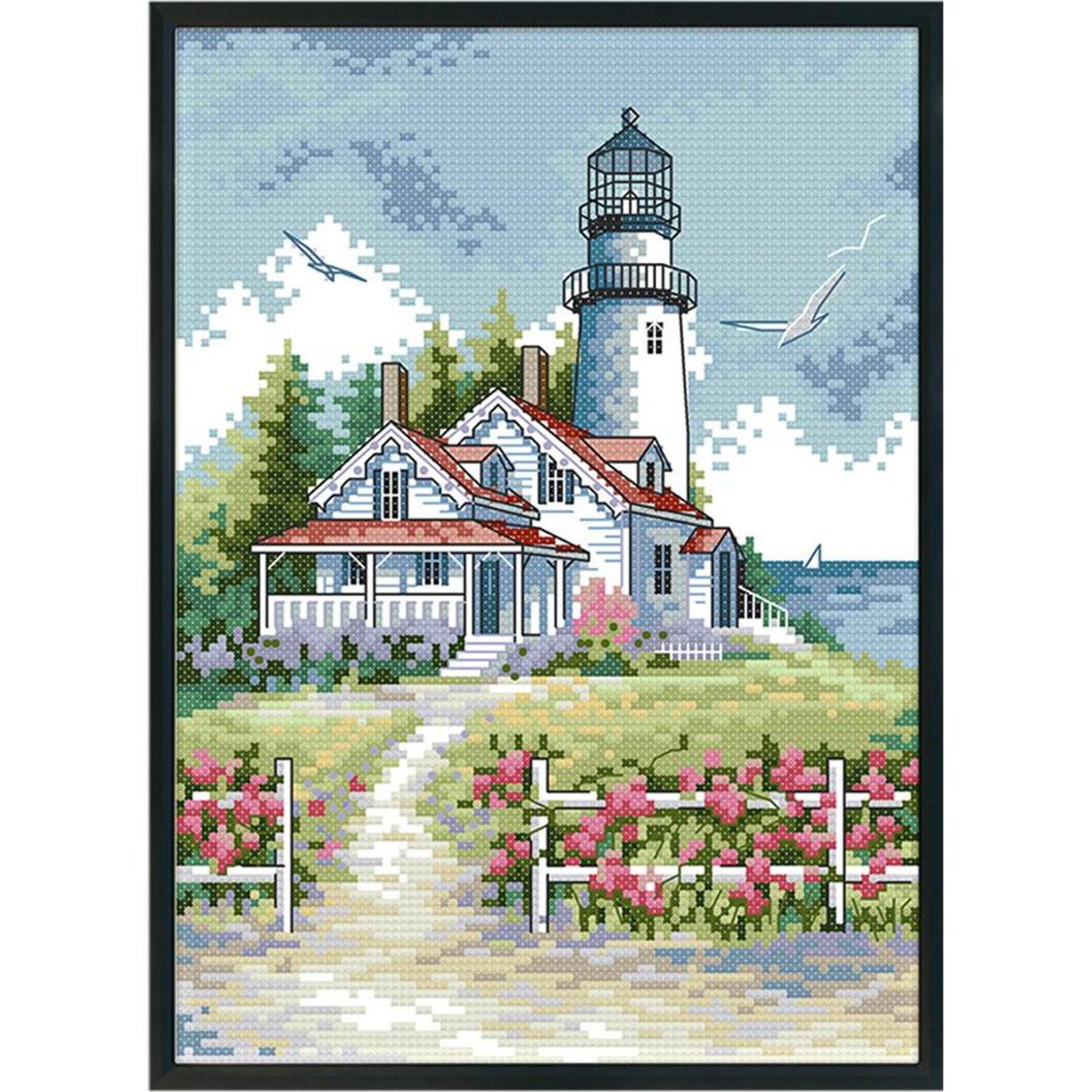 Lighthouse - 14CT Stamped Cross Stitch 21x30CM - Joy Sunday