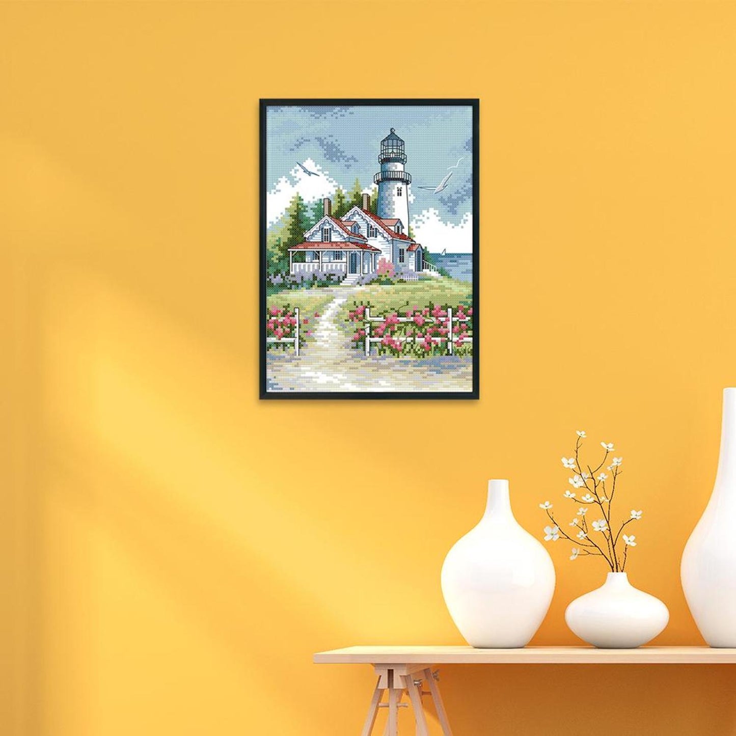 Lighthouse - 14CT Stamped Cross Stitch 21x30CM - Joy Sunday