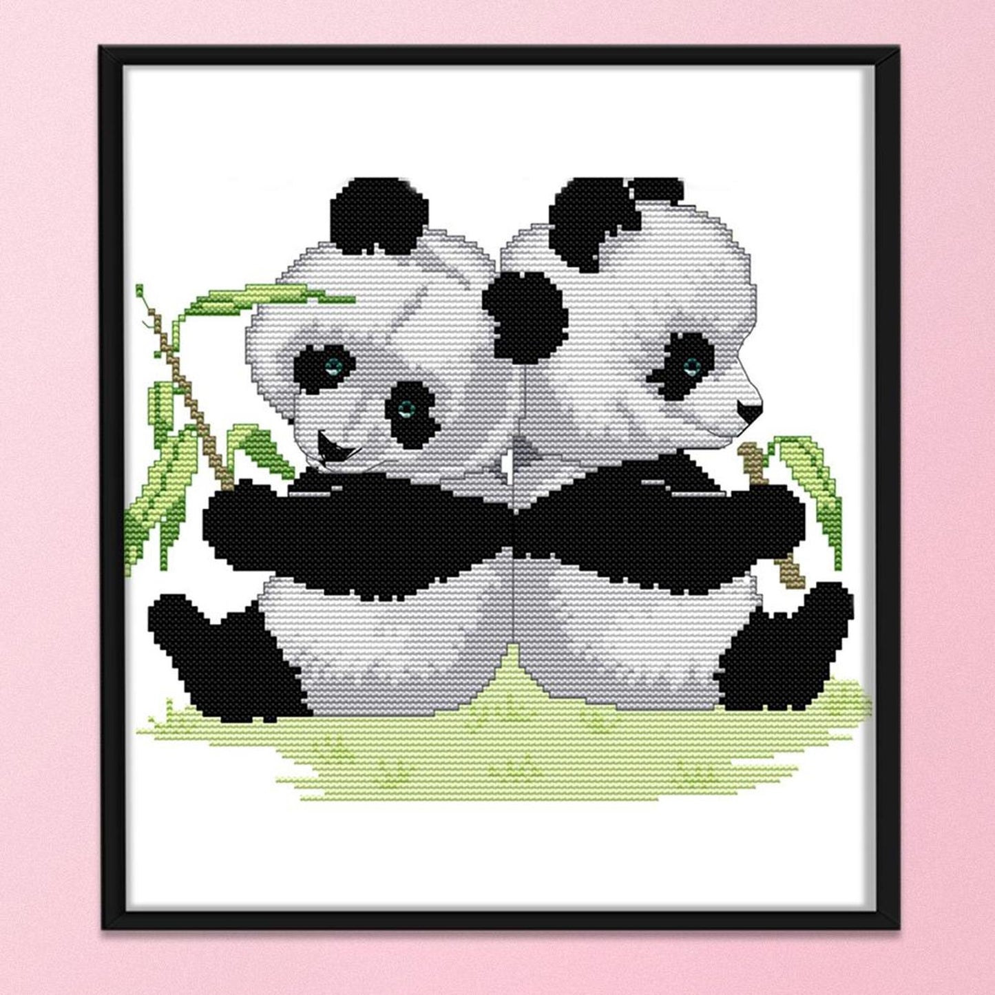 Twin Pandas - 14CT Stamped Cross Stitch 30x27CM - Joy Sunday