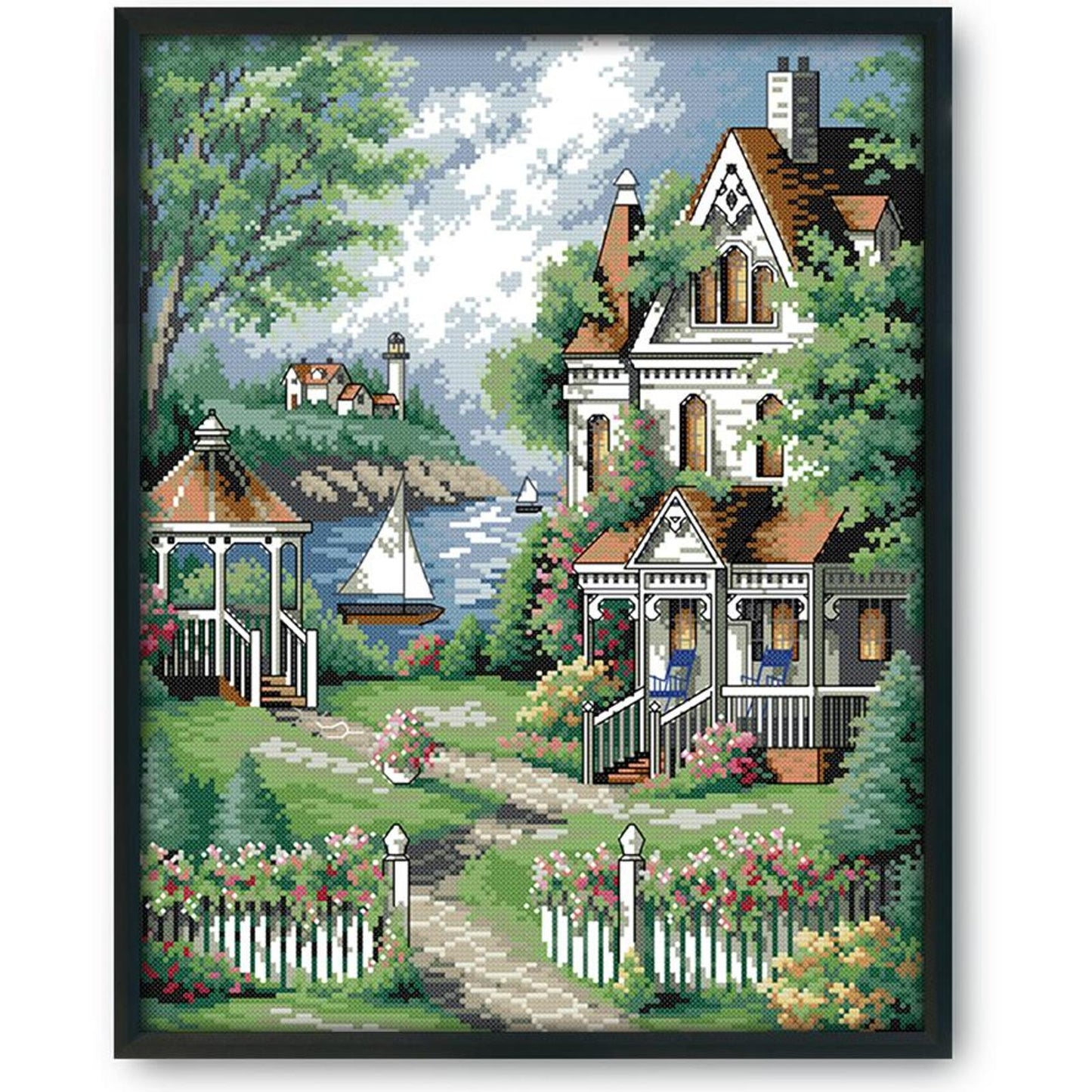European Villa - 14CT Stamped Cross Stitch 35x44CM - Joy Sunday