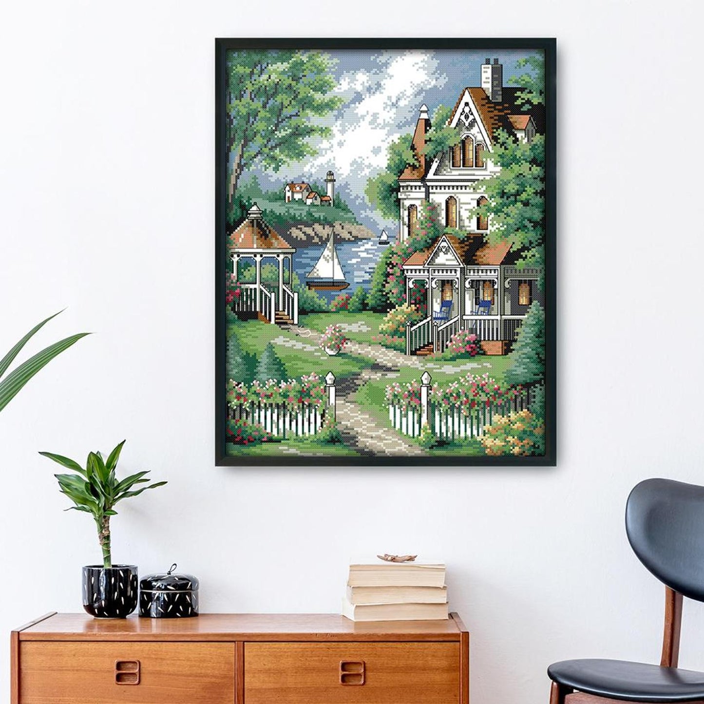 European Villa - 14CT Stamped Cross Stitch 35x44CM - Joy Sunday