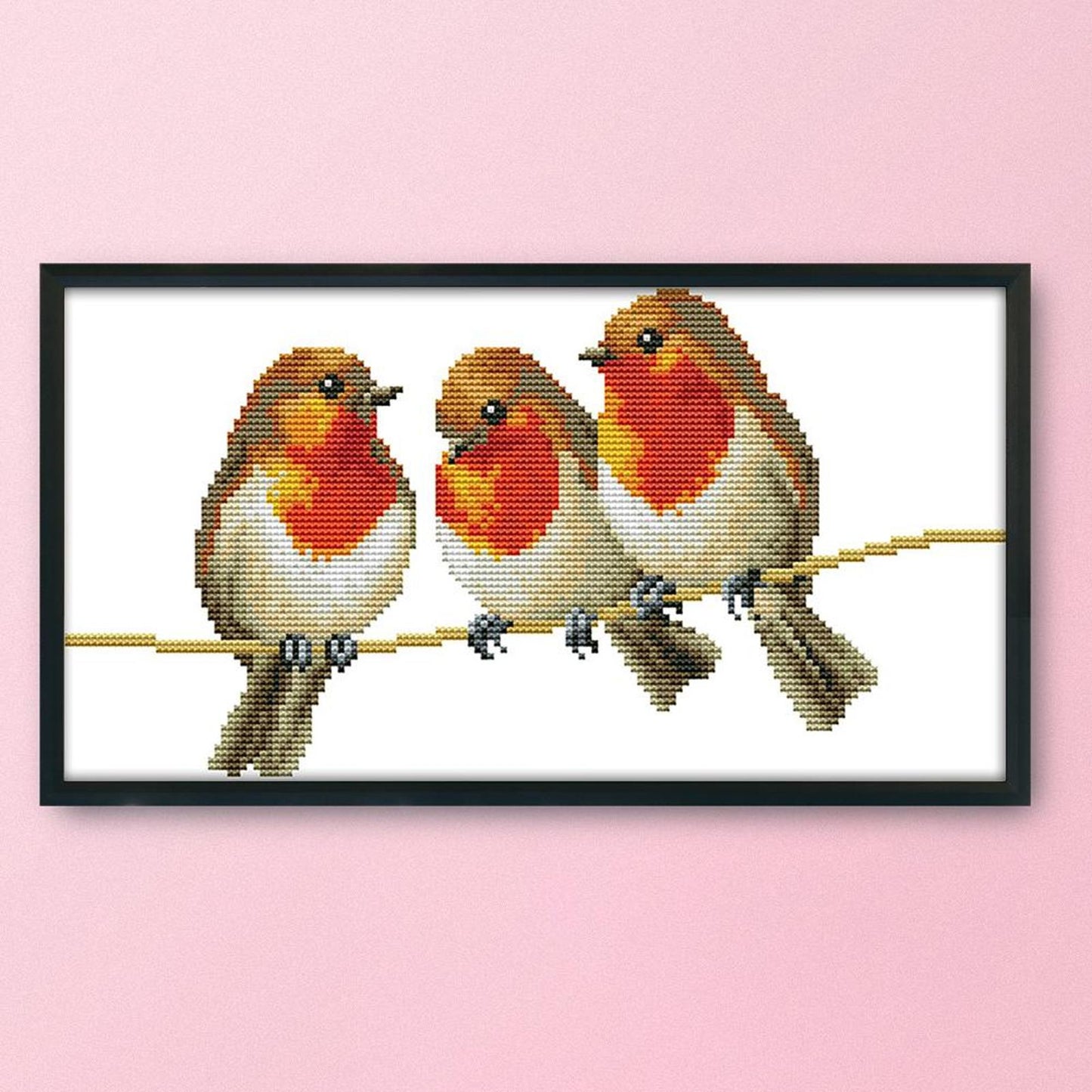 Three Little Birds - 14CT Stamped Cross Stitch 34x19CM - Joy Sunday