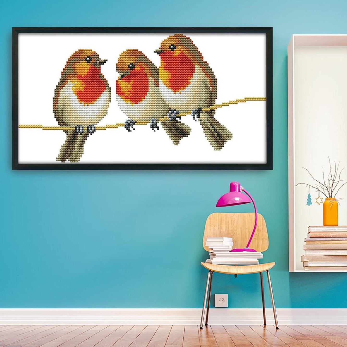Three Little Birds - 14CT Stamped Cross Stitch 34x19CM - Joy Sunday