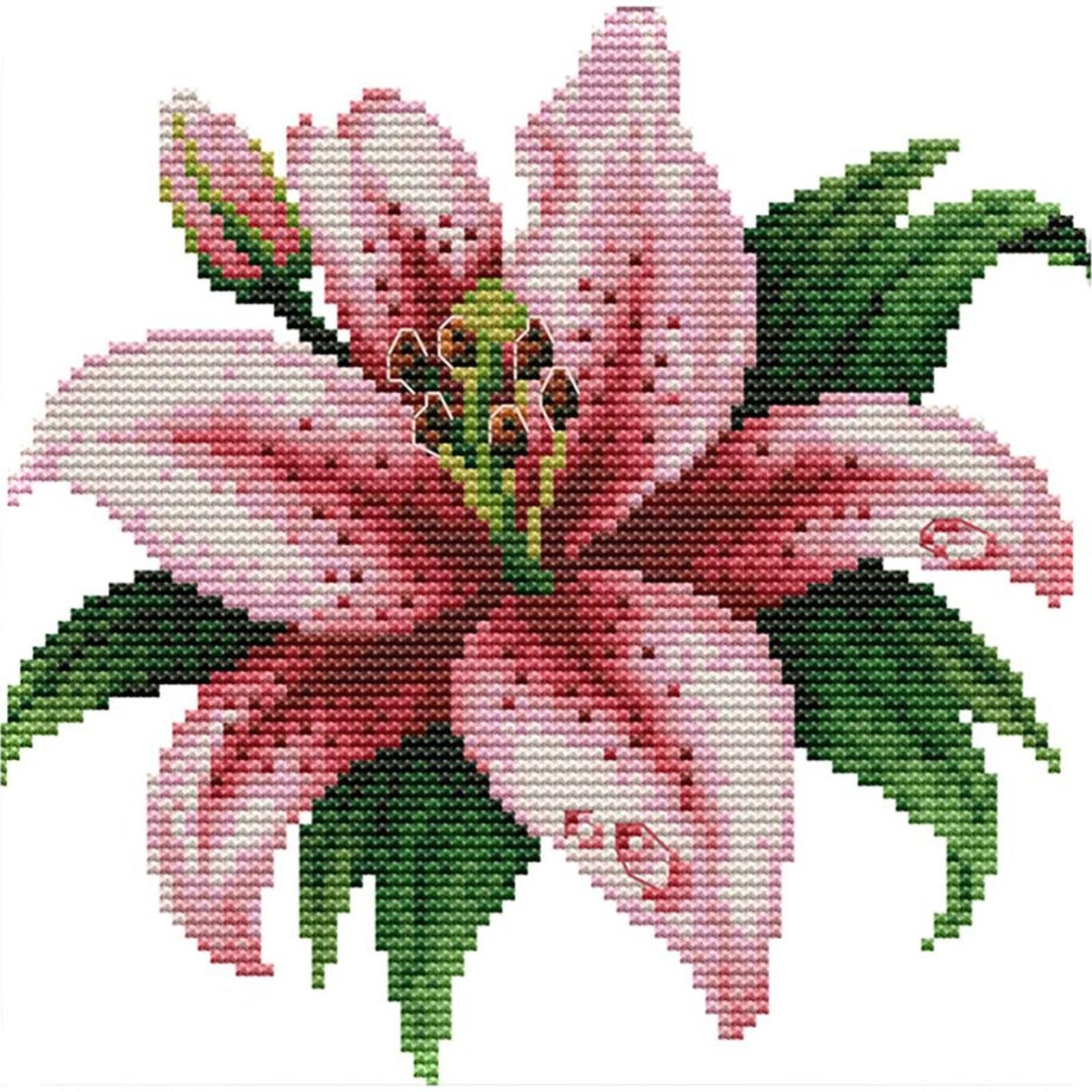 Blooming Lily - 14CT Stamped Cross Stitch 21x20CM - Joy Sunday