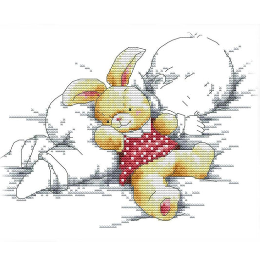 Baby Asleep - 14CT Stamped Cross Stitch 27x21CM - Joy Sunday
