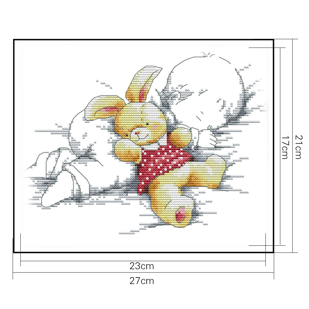 Baby Asleep - 14CT Stamped Cross Stitch 27x21CM - Joy Sunday