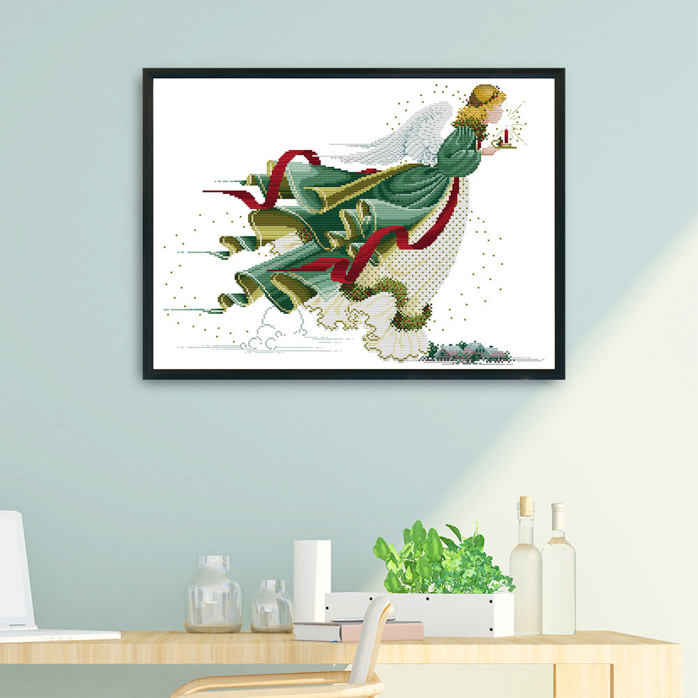 Angel Of Light - 14CT Stamped Cross Stitch 52x38CM - Joy Sunday