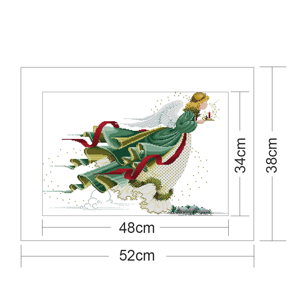 Angel Of Light - 14CT Stamped Cross Stitch 52x38CM - Joy Sunday