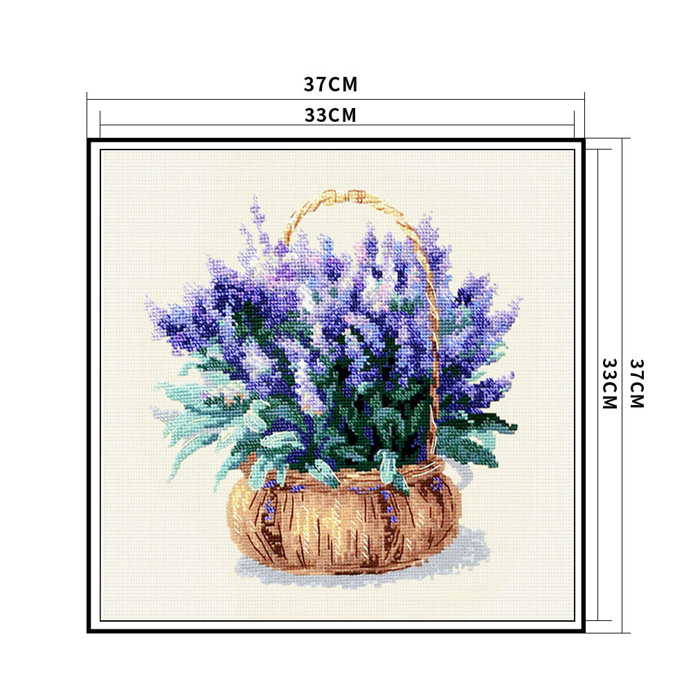 Lavender - 11CT Stamped Cross Stitch 37x37CM - Spring