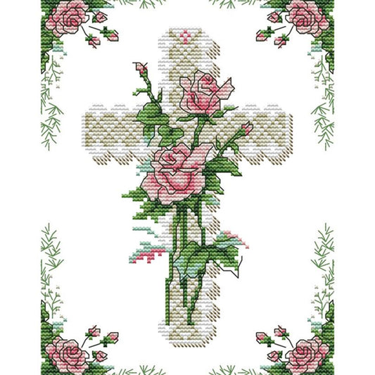 Heart Of Rose - 14CT Stamped Cross Stitch 21x28CM - Joy Sunday