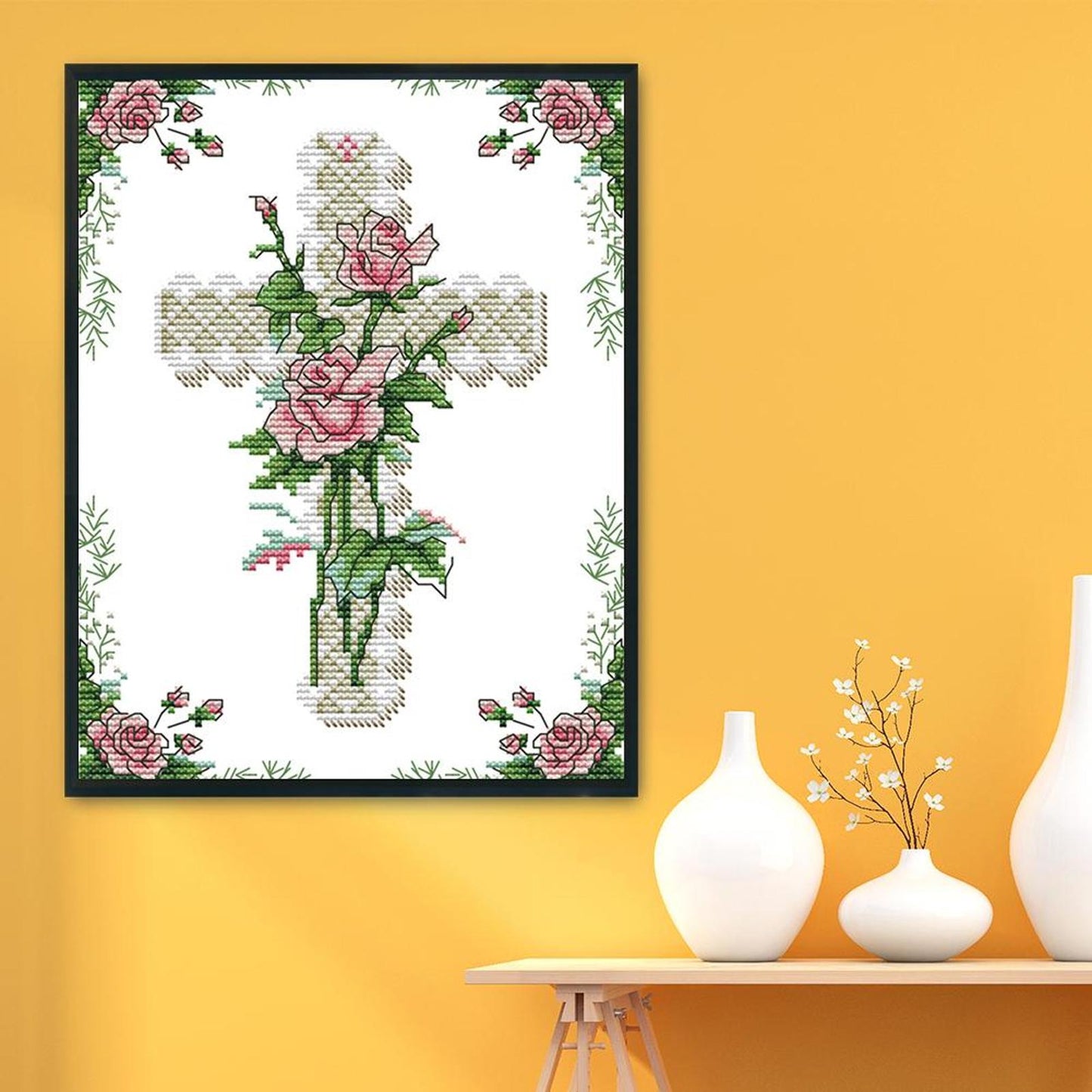 Heart Of Rose - 14CT Stamped Cross Stitch 21x28CM - Joy Sunday