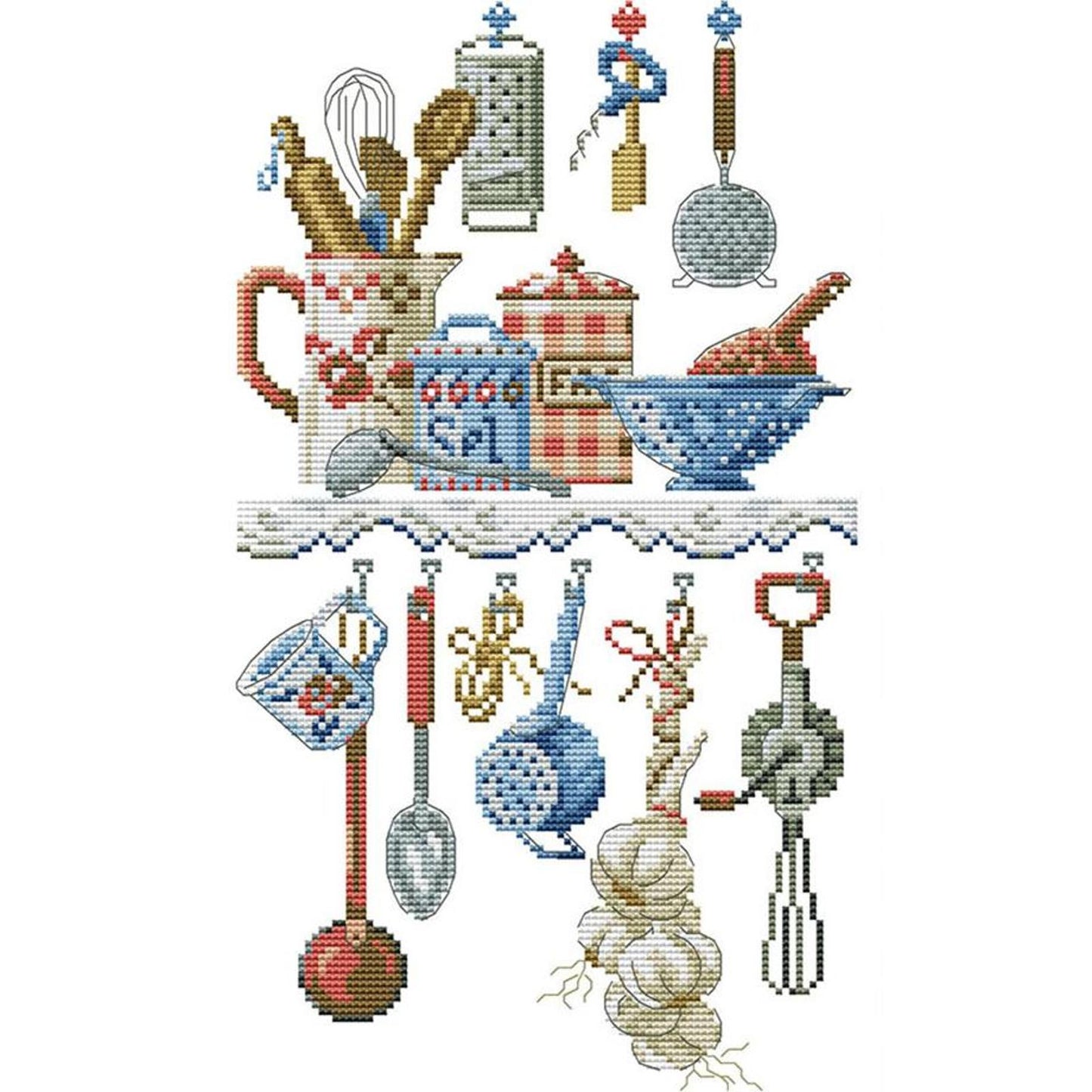 Kitchen Utensils - 14CT Stamped Cross Stitch 23x38CM - Joy Sunday
