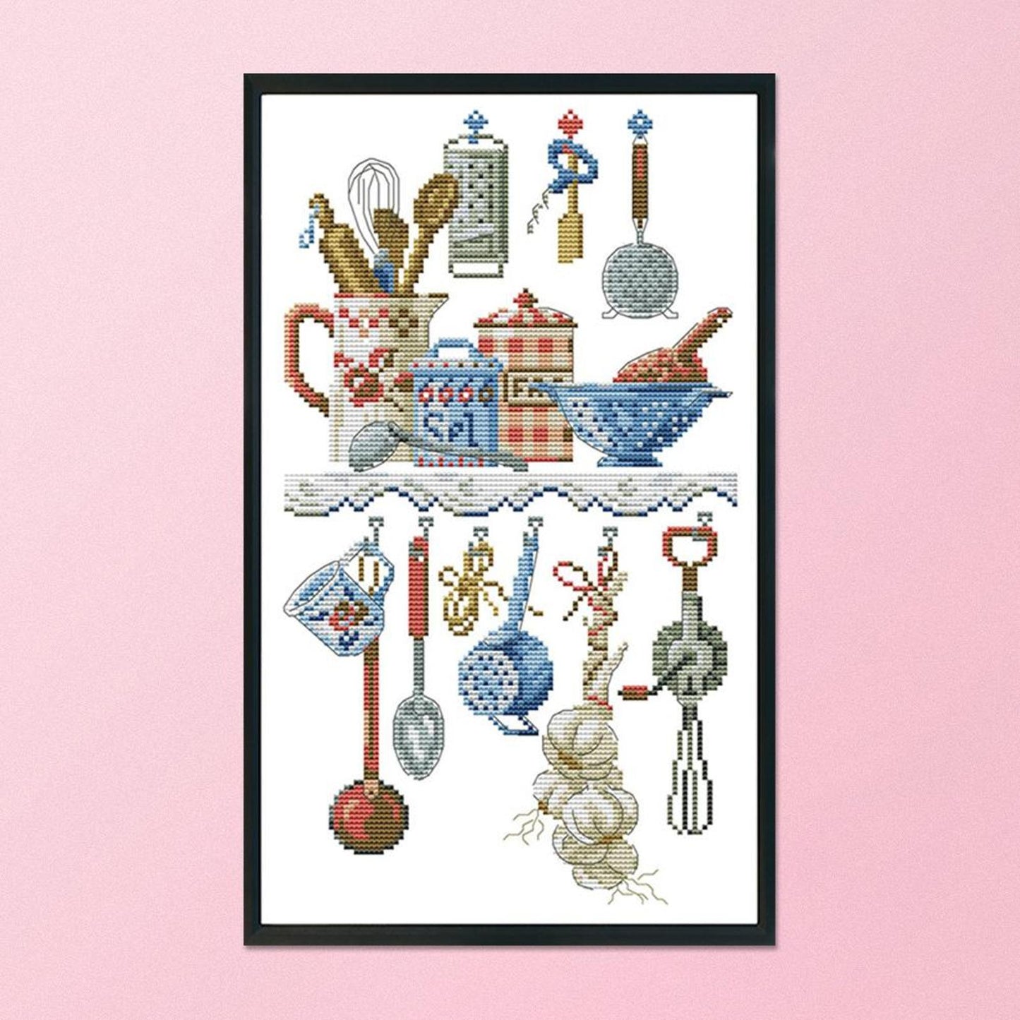 Kitchen Utensils - 14CT Stamped Cross Stitch 23x38CM - Joy Sunday