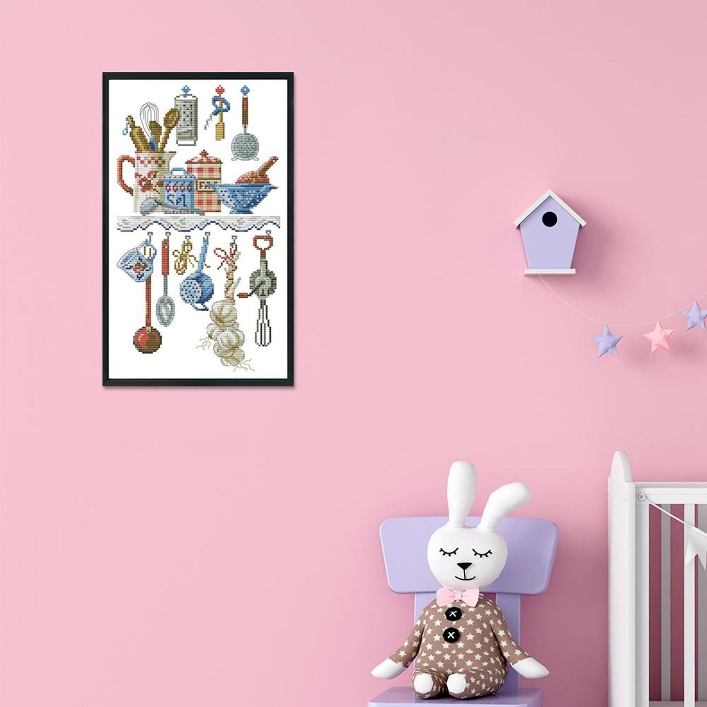 Kitchen Utensils - 14CT Stamped Cross Stitch 23x38CM - Joy Sunday