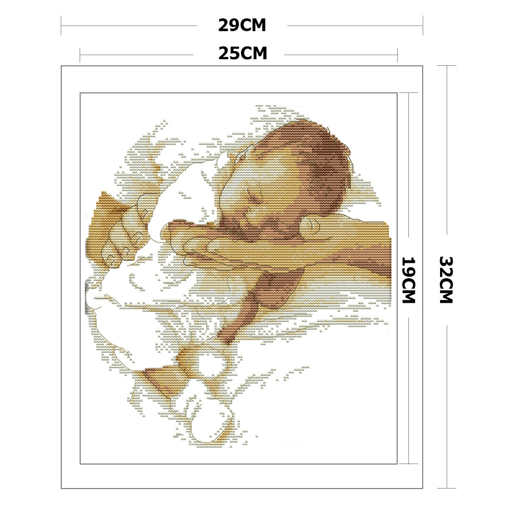 Cherish - 14CT Stamped Cross Stitch 29x32CM - Joy Sunday