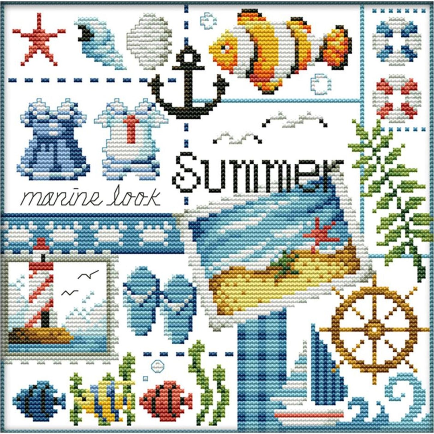 Four Seasons - Summer - 14CT Stamped Cross Stitch 27x26CM - Joy Sunday