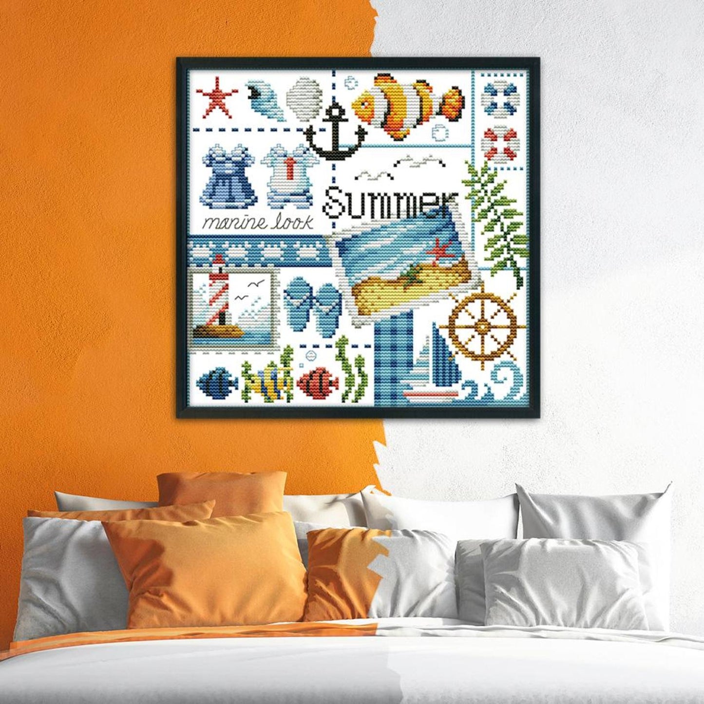 Four Seasons - Summer - 14CT Stamped Cross Stitch 27x26CM - Joy Sunday