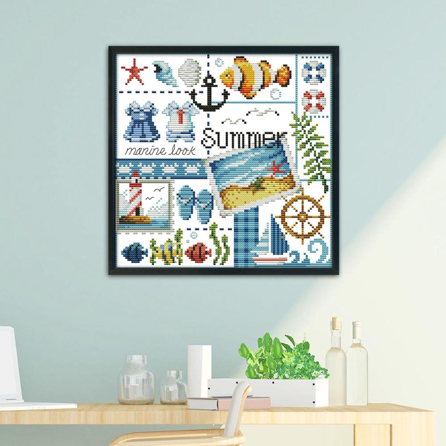 Four Seasons - Summer - 14CT Stamped Cross Stitch 27x26CM - Joy Sunday