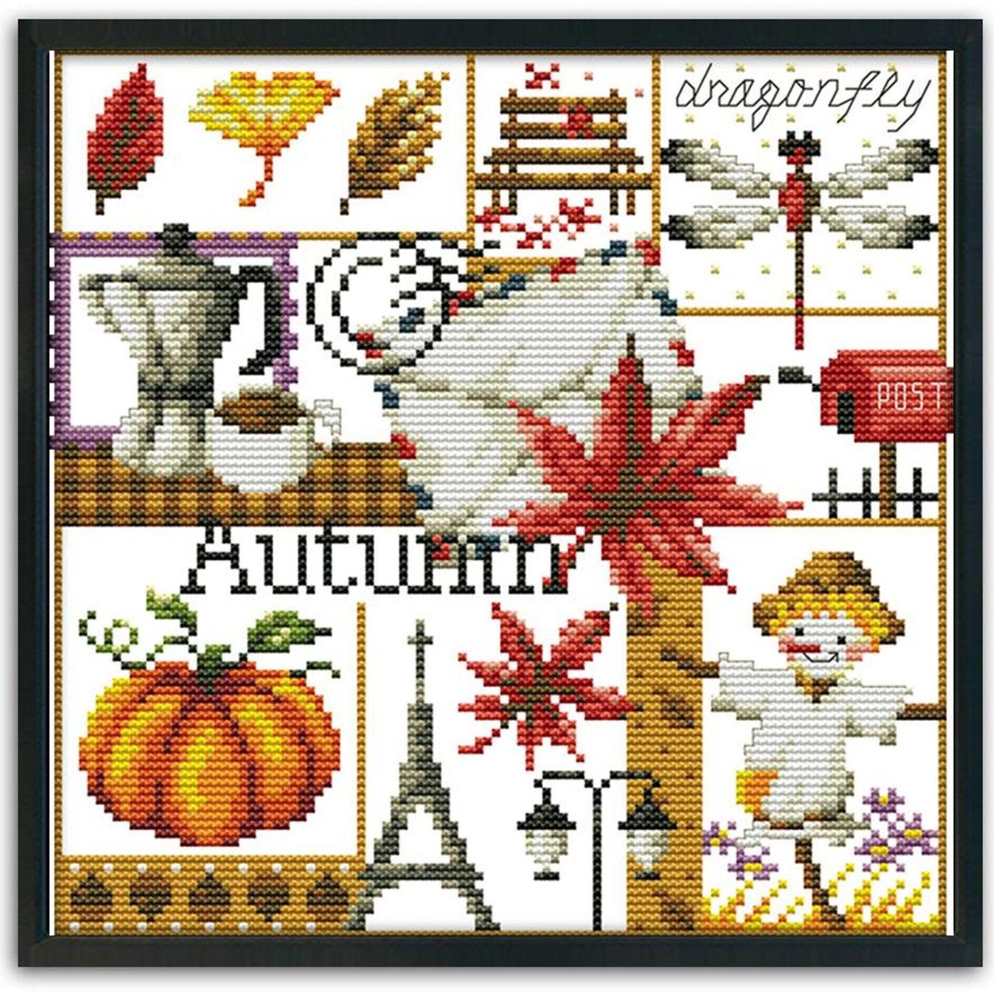 Four Seasons - Autumn - 14CT Stamped Cross Stitch 27x26CM - Joy Sunday