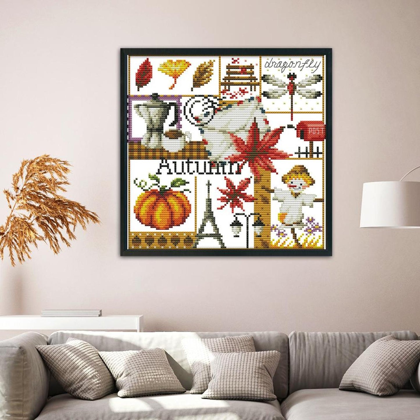 Four Seasons - Autumn - 14CT Stamped Cross Stitch 27x26CM - Joy Sunday