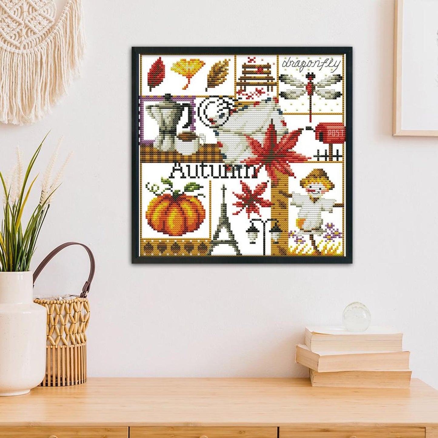 Four Seasons - Autumn - 14CT Stamped Cross Stitch 27x26CM - Joy Sunday