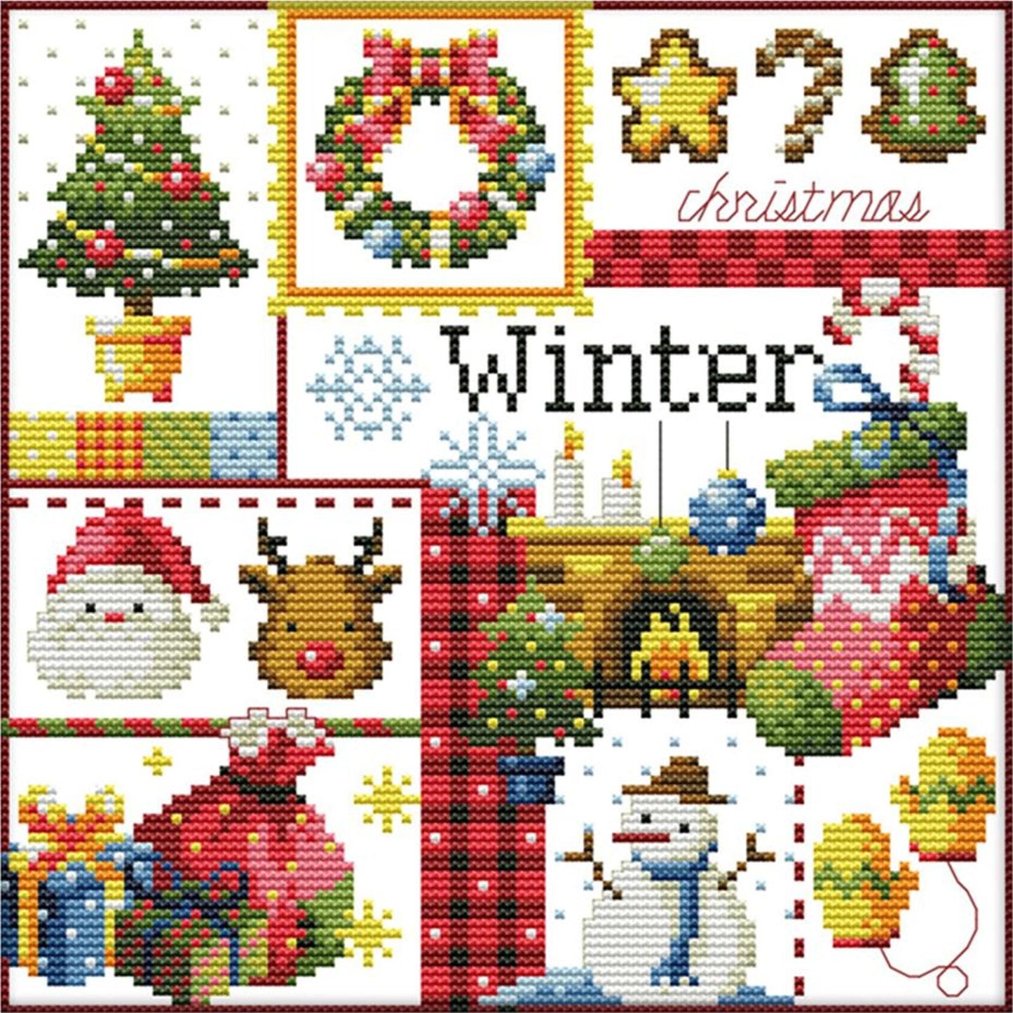 Four Seasons - Winter - 14CT Stamped Cross Stitch 27x27CM - Joy Sunday