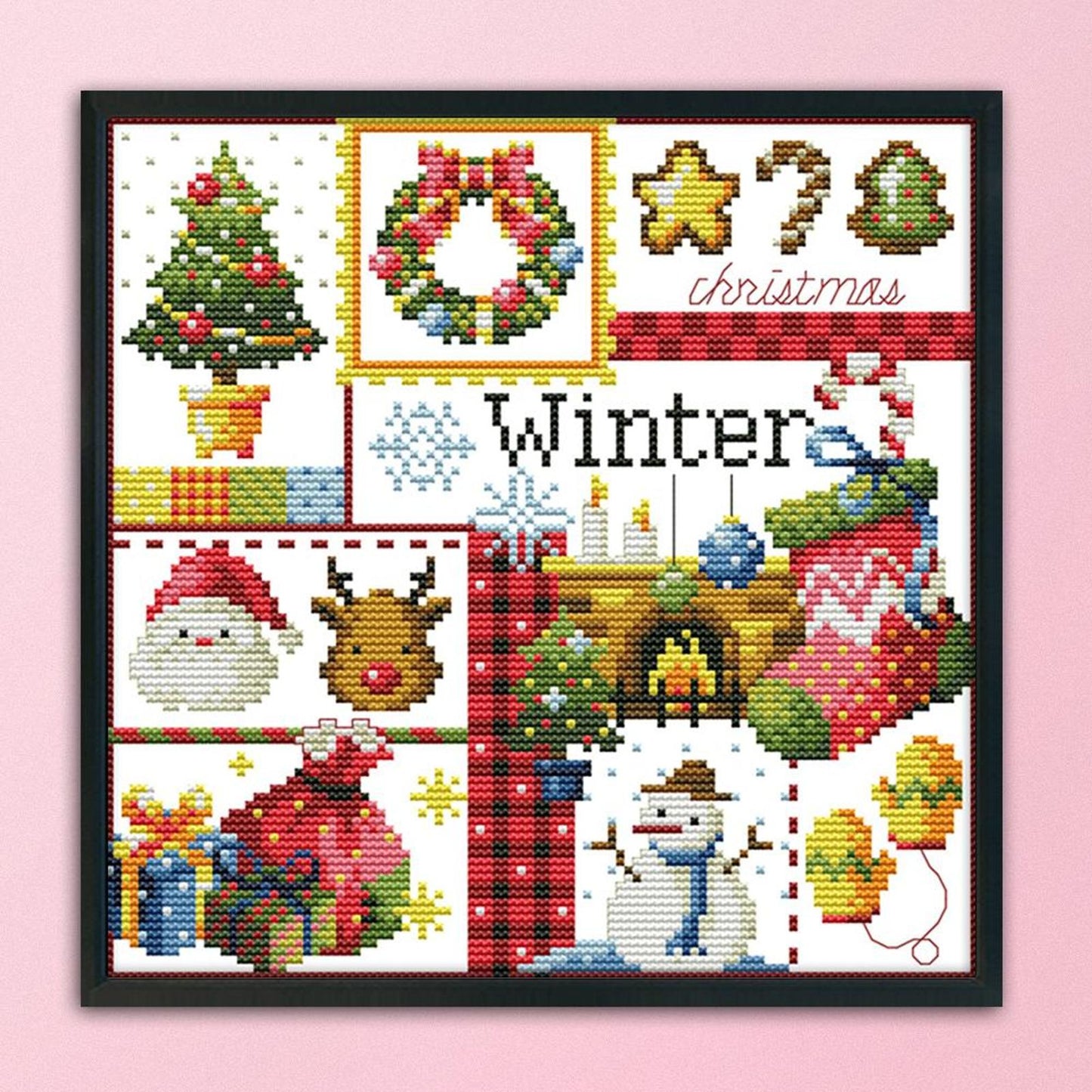 Four Seasons - Winter - 14CT Stamped Cross Stitch 27x27CM - Joy Sunday