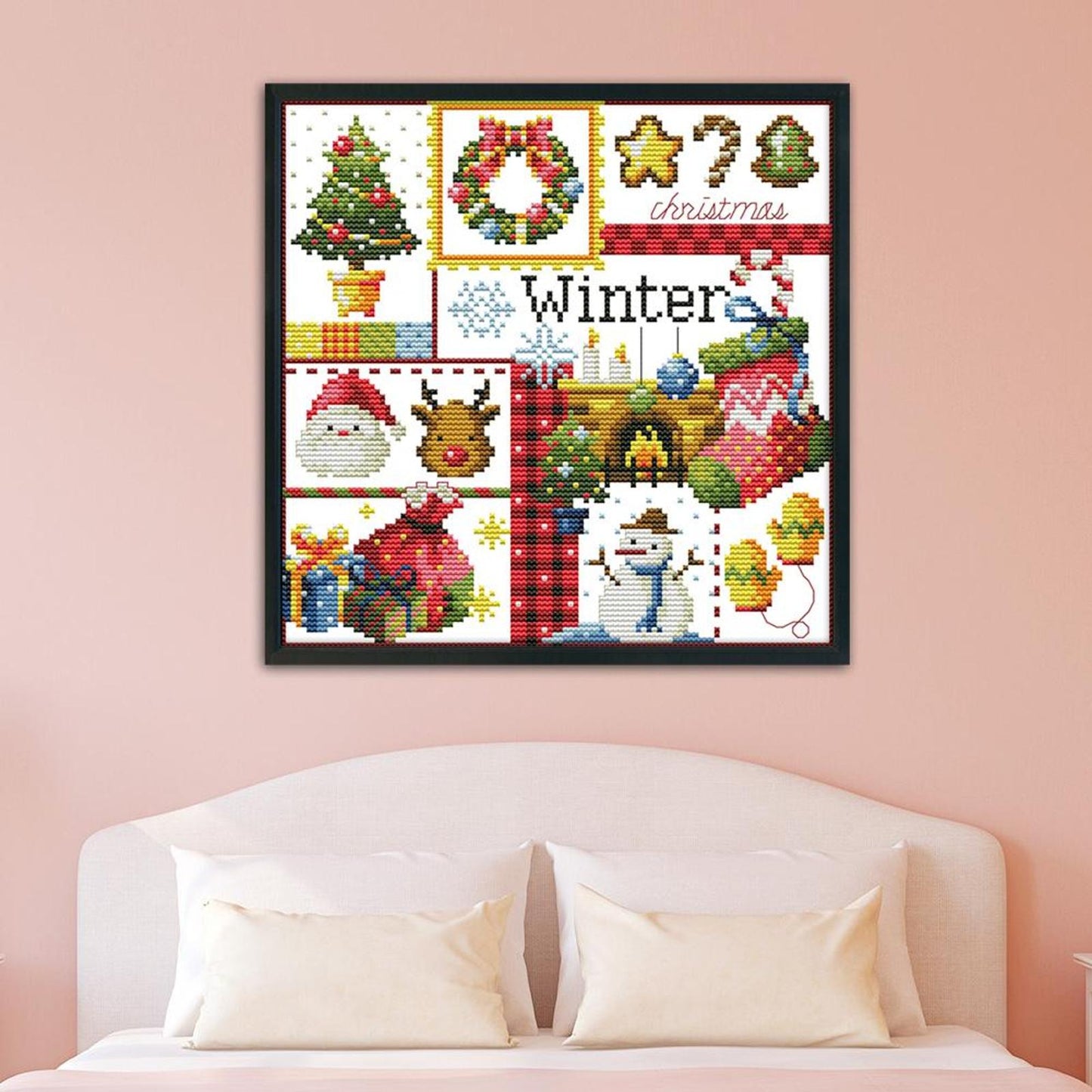 Four Seasons - Winter - 14CT Stamped Cross Stitch 27x27CM - Joy Sunday