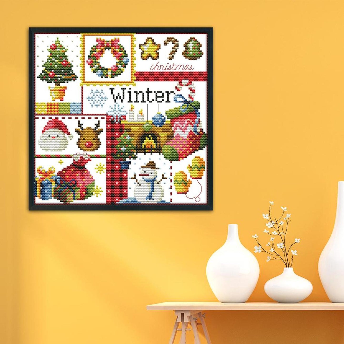 Four Seasons - Winter - 14CT Stamped Cross Stitch 27x27CM - Joy Sunday