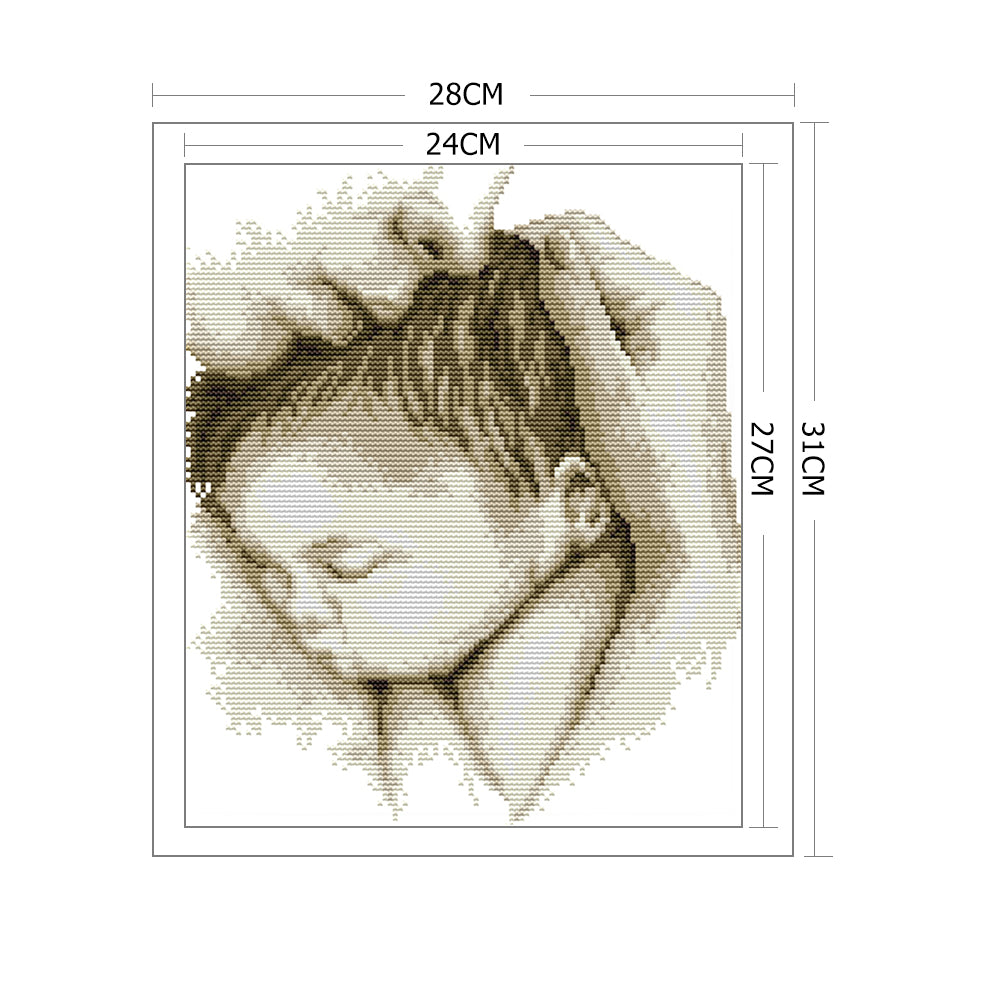 Mother'S Day Embrace - 14CT Stamped Cross Stitch 28x31CM - Joy Sunday