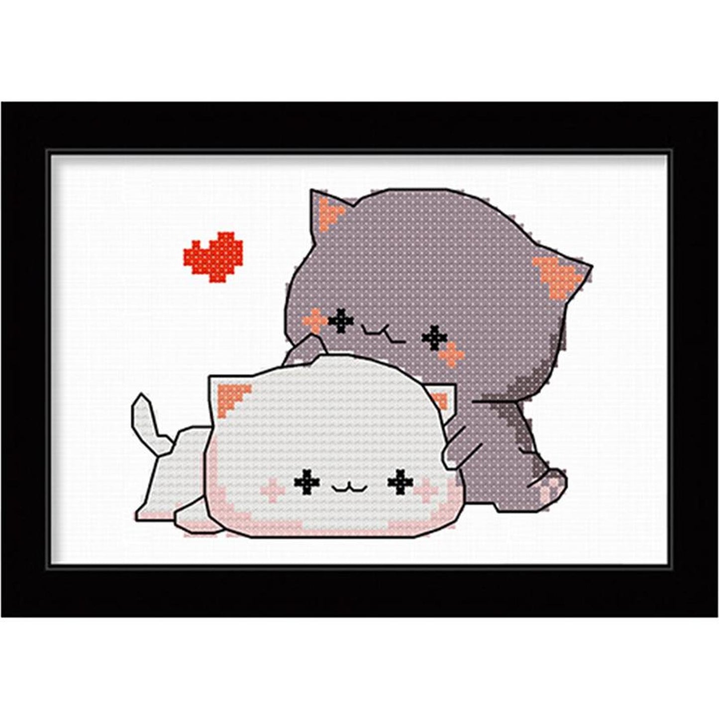 Loving Cat Couple - 11CT Stamped Cross Stitch 25x20CM - Spring