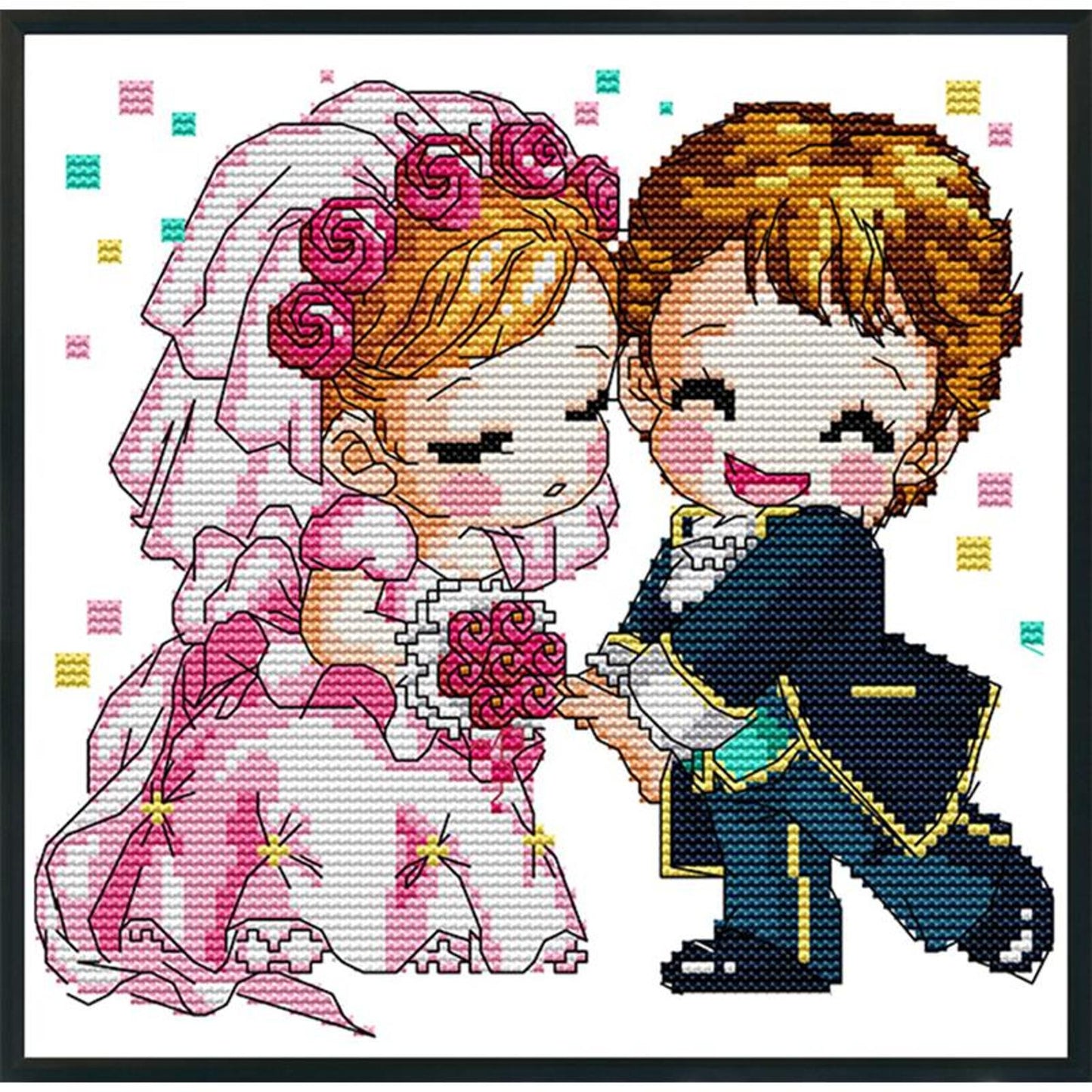 Romantic Wedding - 14CT Stamped Cross Stitch 25x25CM - Joy Sunday