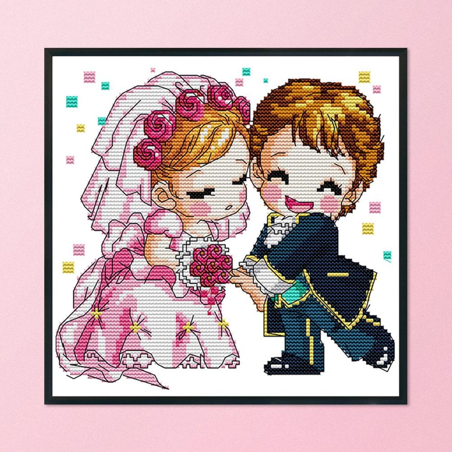 Romantic Wedding - 14CT Stamped Cross Stitch 25x25CM - Joy Sunday