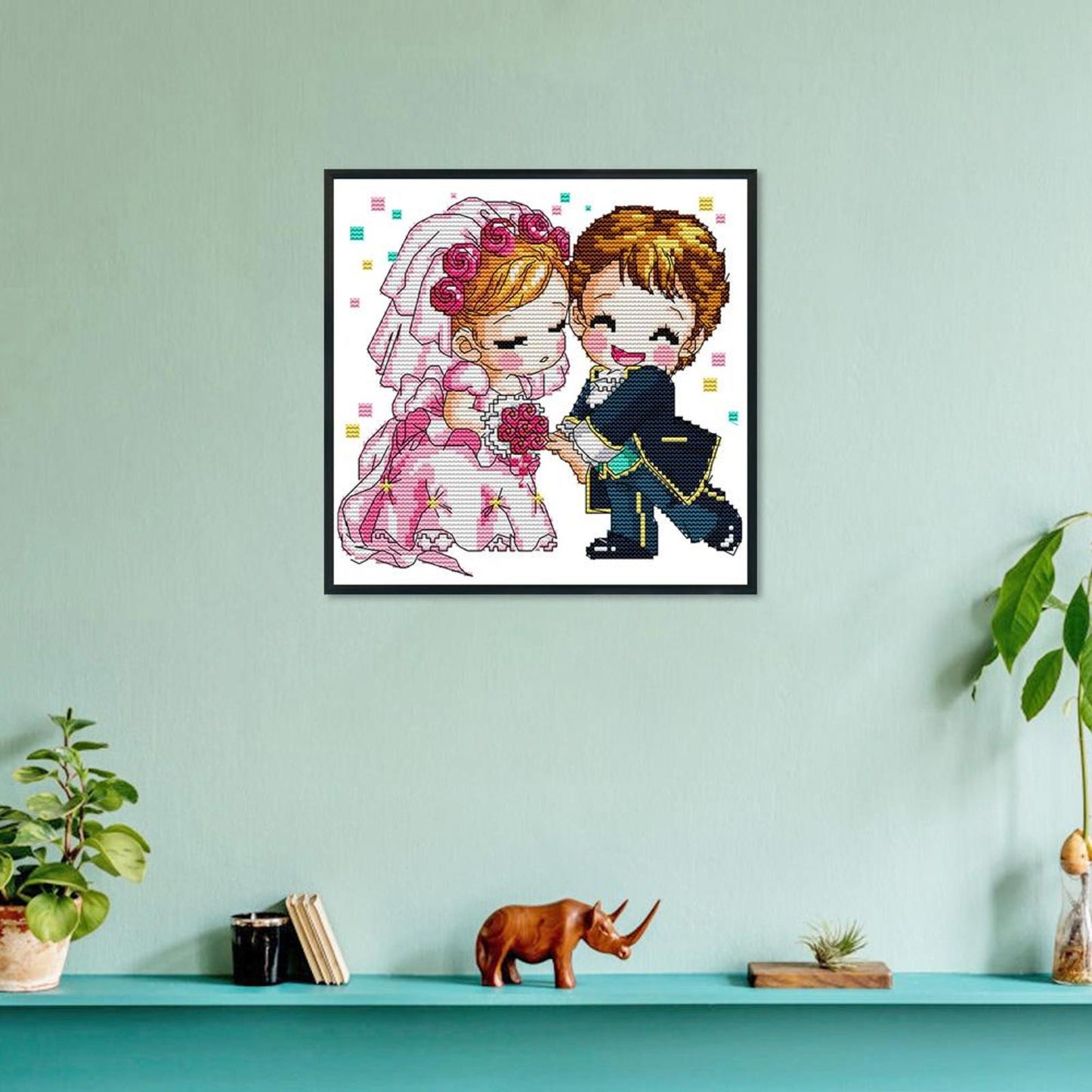Romantic Wedding - 14CT Stamped Cross Stitch 25x25CM - Joy Sunday