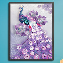 Load image into Gallery viewer, Peacock 30*40CM(Canvas) Partial Special Shaped Drill Diamond Painting
