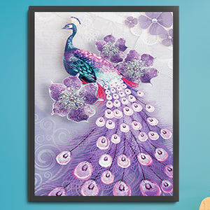Peacock 30*40CM(Canvas) Partial Special Shaped Drill Diamond Painting