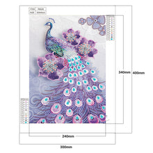 Load image into Gallery viewer, Peacock 30*40CM(Canvas) Partial Special Shaped Drill Diamond Painting
