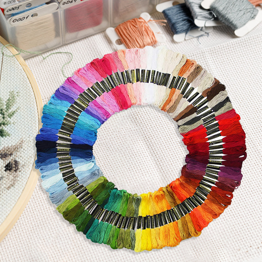 100PCS Cross Stitch Thread DIY Embroidery Sewing Floss Line Kit