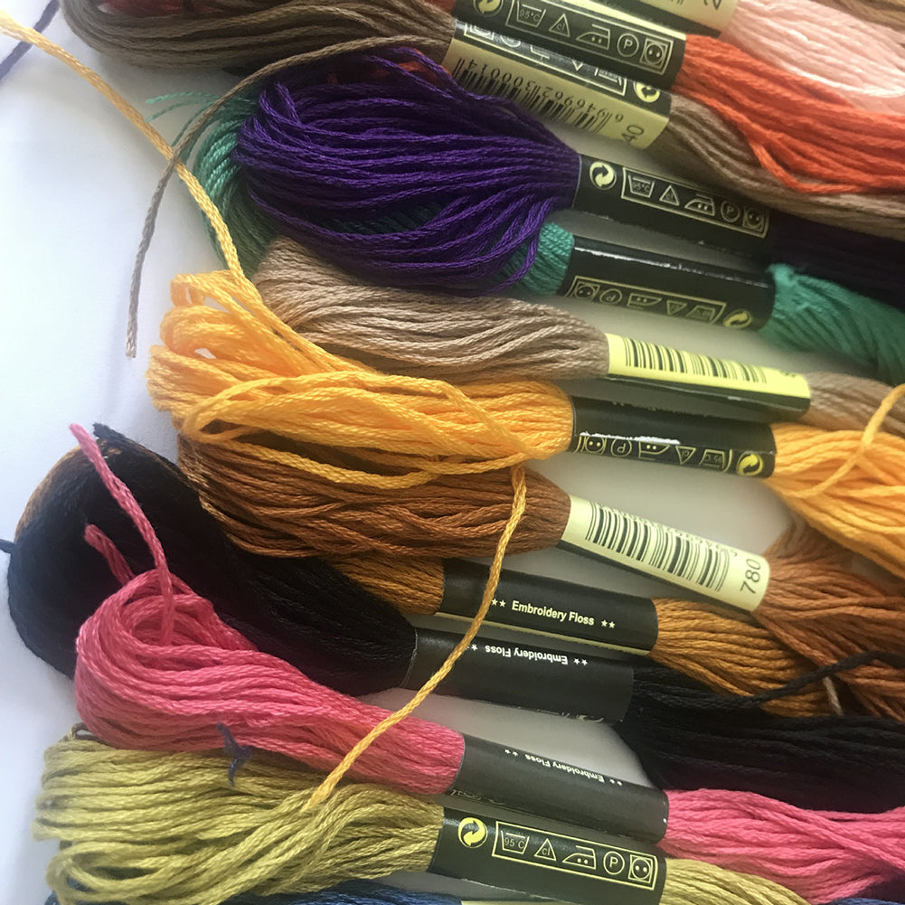 100PCS Cross Stitch Thread DIY Embroidery Sewing Floss Line Kit