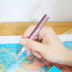 LED Diamond Dot Pen with Light Tools Kits Arts Crafts Accessories (Purple)