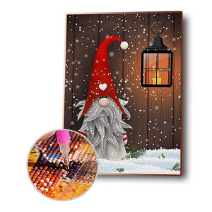 Christmas Gnome 30*40CM(Canvas) Full Round Drill Diamond Painting