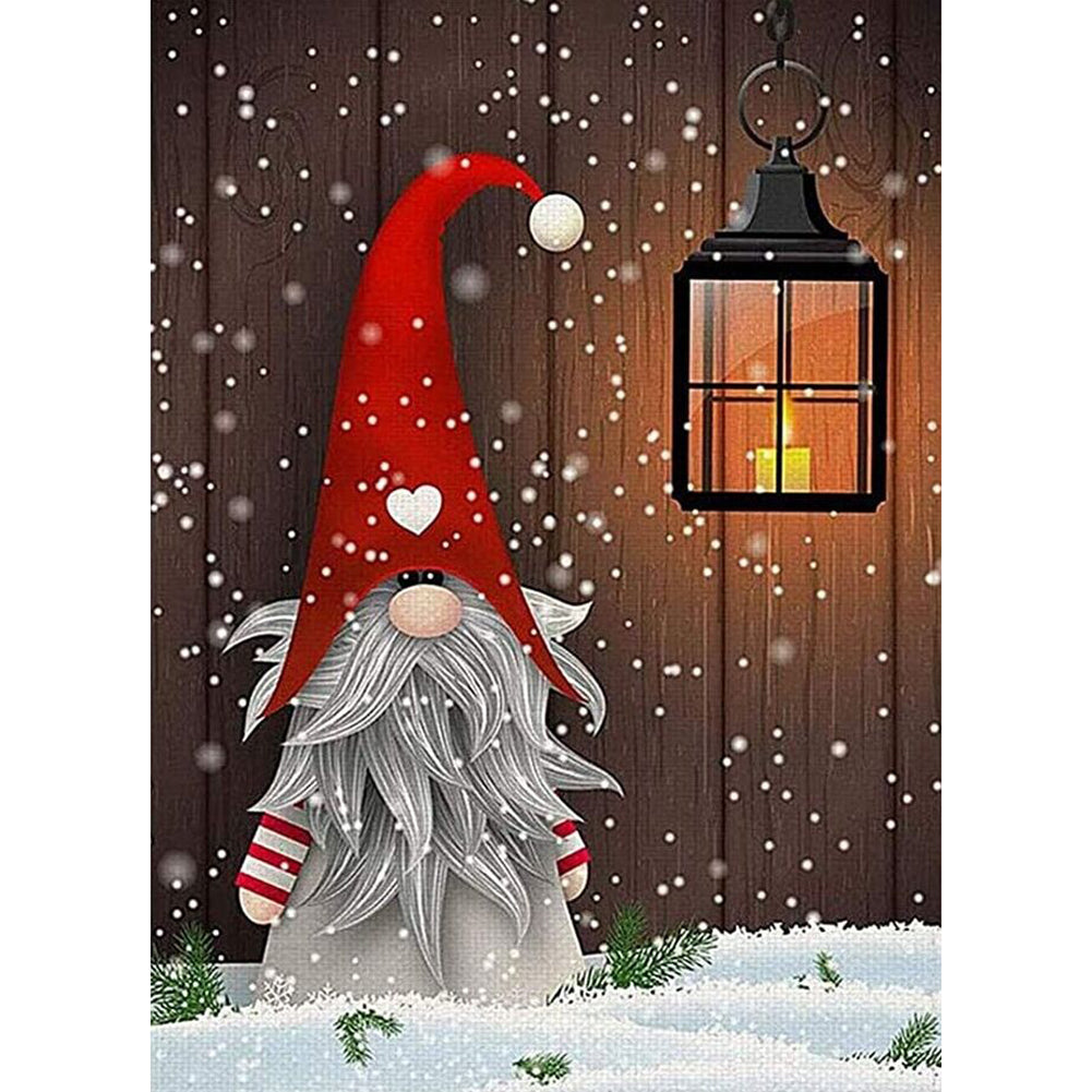 Christmas Gnome 30*40CM(Canvas) Full Round Drill Diamond Painting