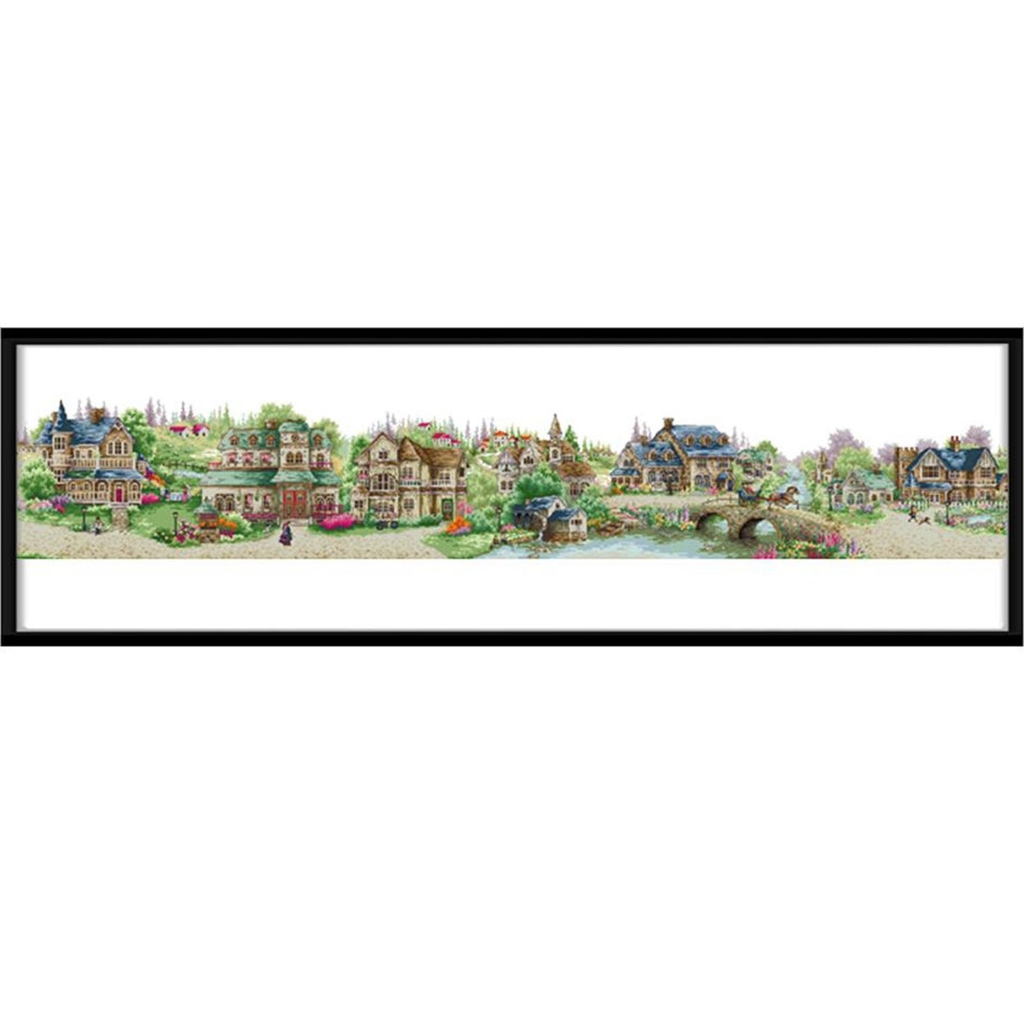 European Town - 11CT Stamped Cross Stitch 222x45CM - Joy Sunday