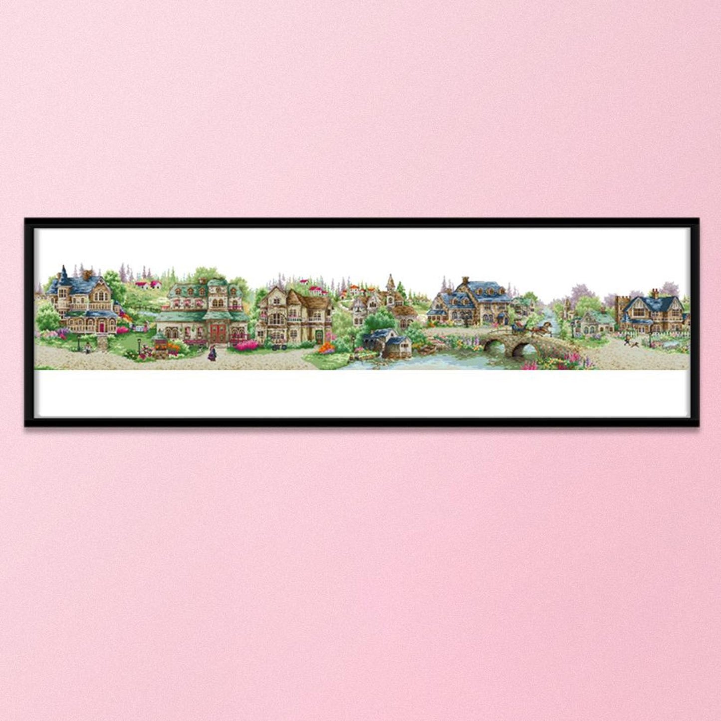 European Town - 11CT Stamped Cross Stitch 222x45CM - Joy Sunday